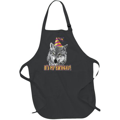 Wolf Birthday Themed Party Wolves Theme Wolf Lover Full-Length Apron With Pockets