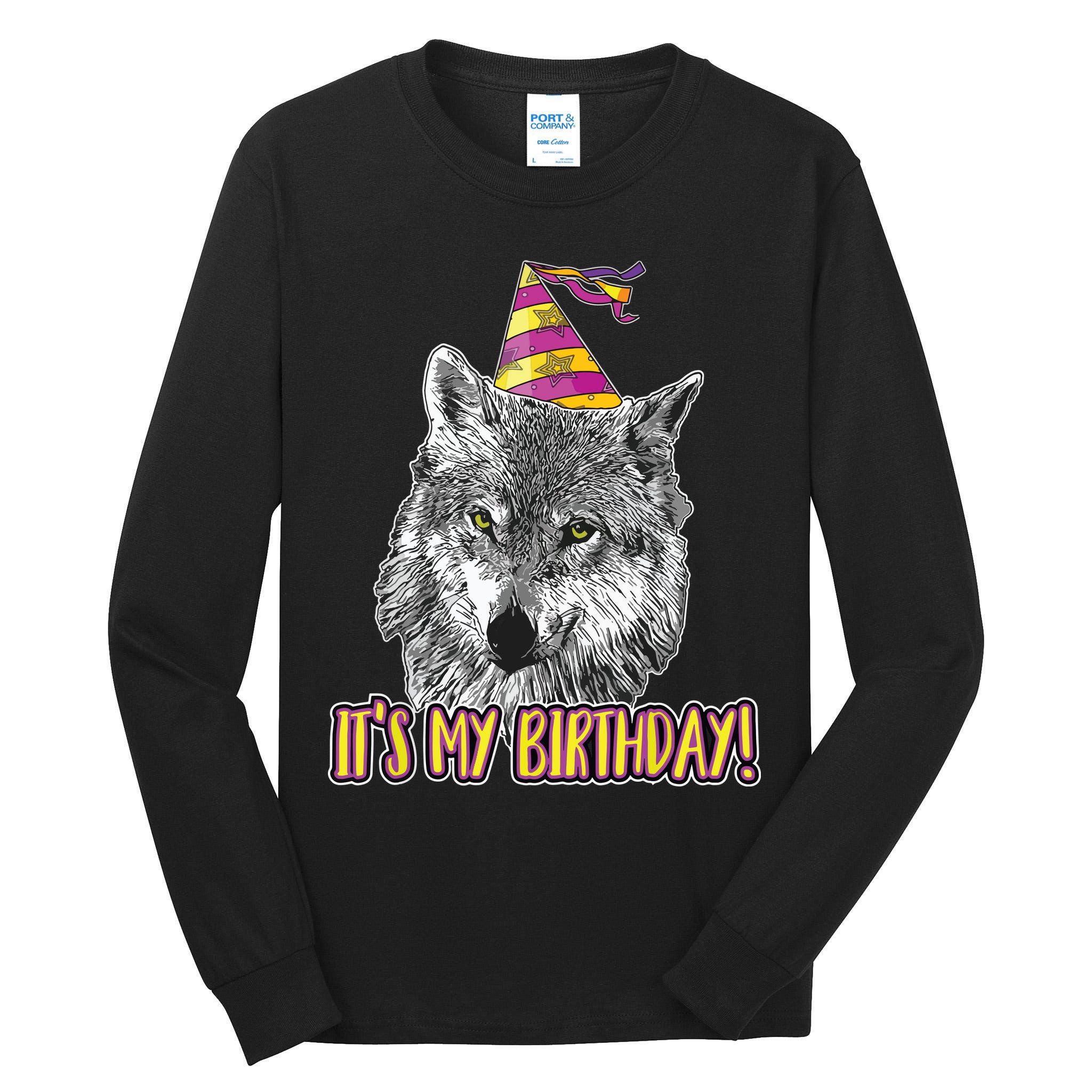 Wolf Birthday Themed Party Wolves Theme Wolf Lover Tall Long Sleeve T-Shirt