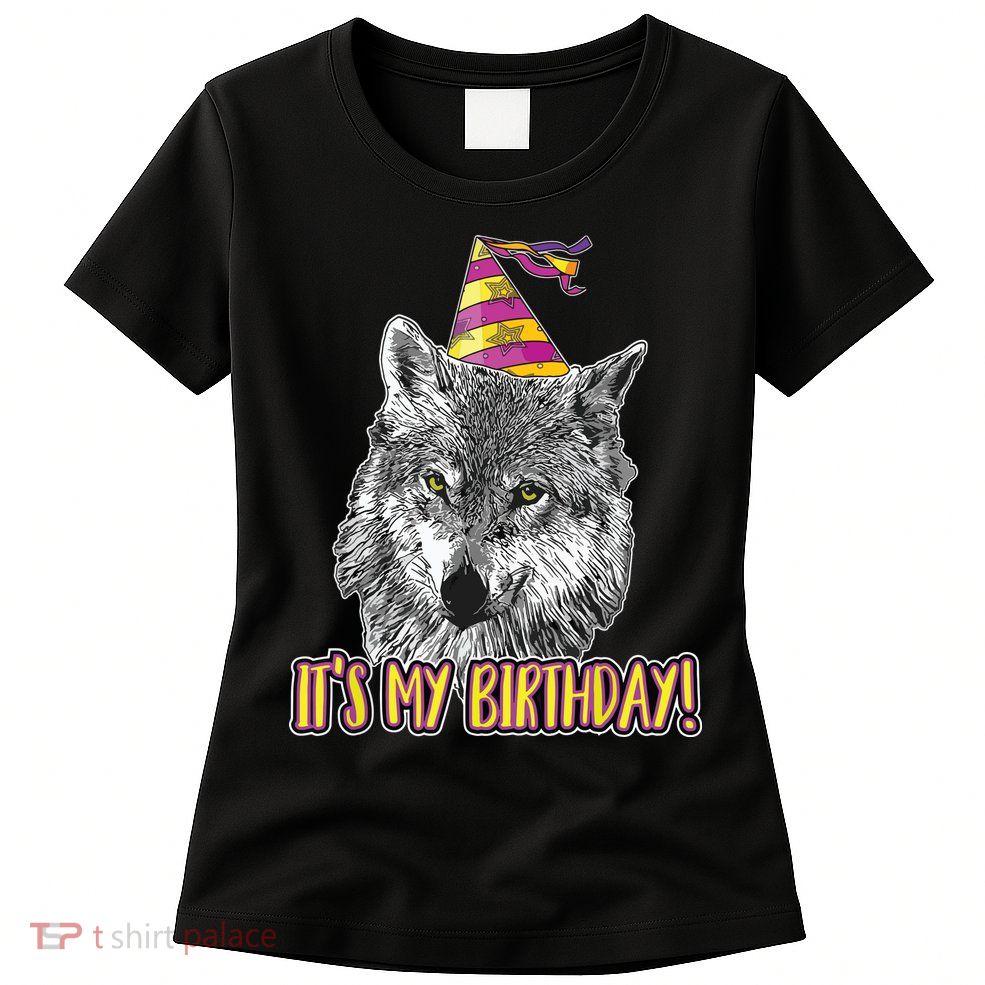 Wolf Birthday Themed Party Wolves Theme Wolf Lover Womens T-Shirt