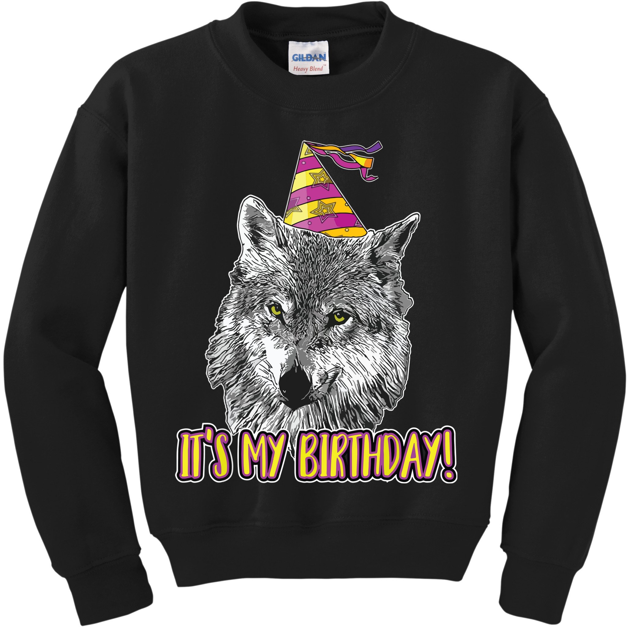 Wolf Birthday Themed Party Wolves Theme Wolf Lover Kids Sweatshirt