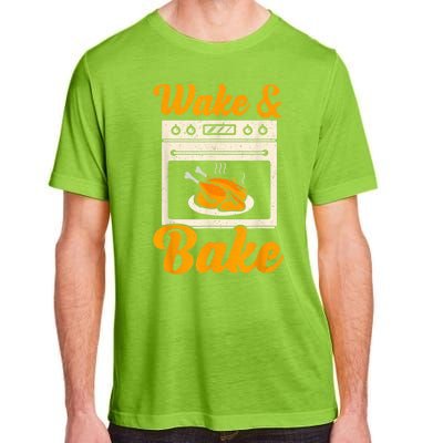 Wake Bake Turkey Feast Meal Dinner Chef Thanksgiving Adult ChromaSoft Performance T-Shirt