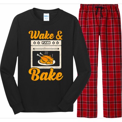 Wake Bake Turkey Feast Meal Dinner Chef Thanksgiving Long Sleeve Pajama Set