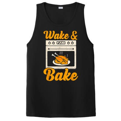 Wake Bake Turkey Feast Meal Dinner Chef Thanksgiving PosiCharge Competitor Tank