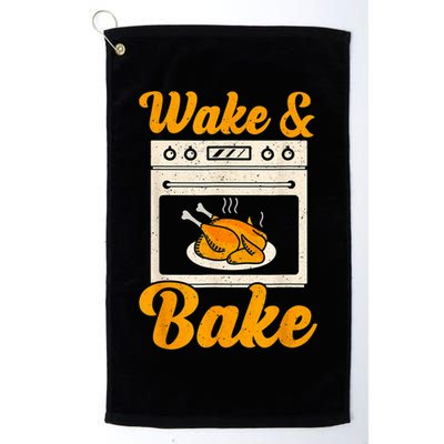 Wake Bake Turkey Feast Meal Dinner Chef Thanksgiving Golf Towel