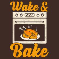 Wake Bake Turkey Feast Meal Dinner Chef Thanksgiving Cooling Performance Crew T-Shirt