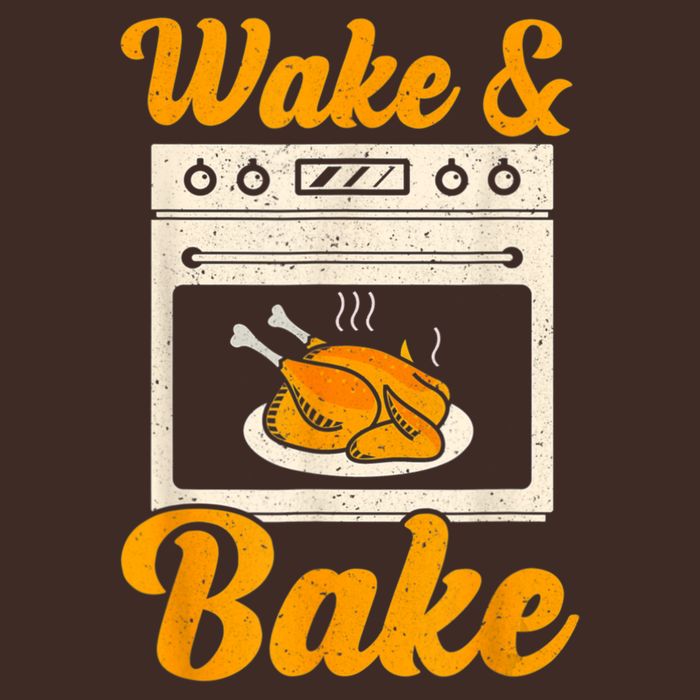 Wake Bake Turkey Feast Meal Dinner Chef Thanksgiving Cooling Performance Crew T-Shirt
