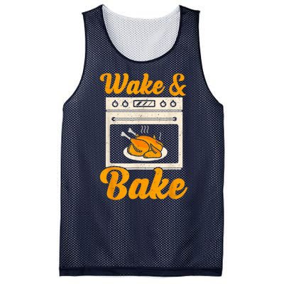 Wake Bake Turkey Feast Meal Dinner Chef Thanksgiving Mesh Reversible Basketball Jersey Tank