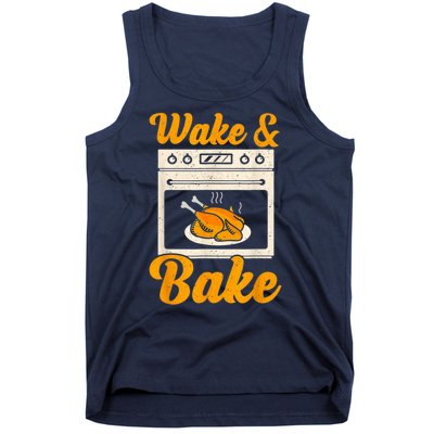 Wake Bake Turkey Feast Meal Dinner Chef Thanksgiving Tank Top