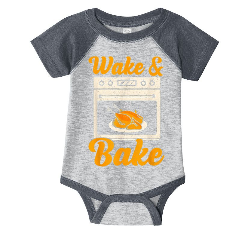 Wake Bake Turkey Feast Meal Dinner Chef Thanksgiving Infant Baby Jersey Bodysuit