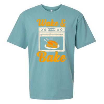 Wake Bake Turkey Feast Meal Dinner Chef Thanksgiving Sueded Cloud Jersey T-Shirt