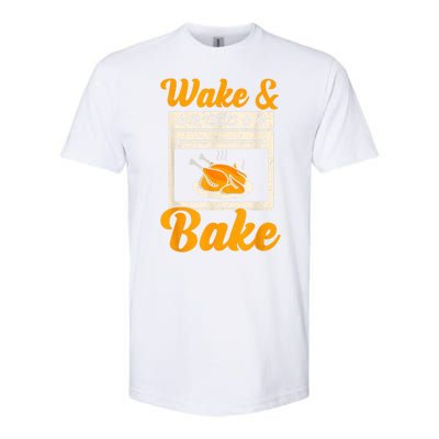 Wake Bake Turkey Feast Meal Dinner Chef Thanksgiving Softstyle® CVC T-Shirt