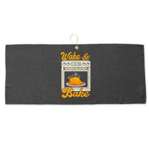 Wake Bake Turkey Feast Meal Dinner Chef Funny Thanksgiving Large Microfiber Waffle Golf Towel