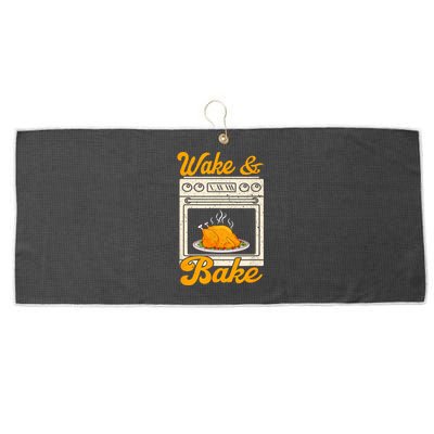 Wake Bake Turkey Feast Meal Dinner Chef Funny Thanksgiving Large Microfiber Waffle Golf Towel