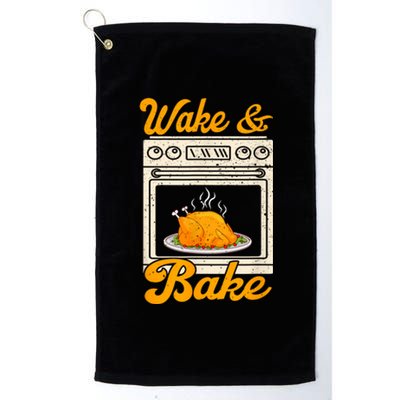 Wake Bake Turkey Feast Meal Dinner Chef Funny Thanksgiving Platinum Collection Golf Towel