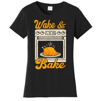 Wake Bake Turkey Feast Meal Dinner Chef Funny Thanksgiving Women's T-Shirt