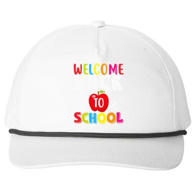 Welcome Back To School Retro First Day Of School Teacher Snapback Five-Panel Rope Hat