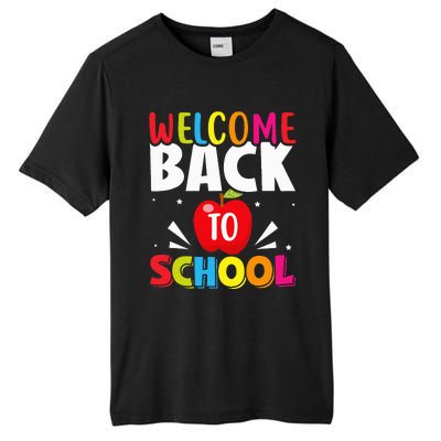 Welcome Back To School Retro First Day Of School Teacher Tall Fusion ChromaSoft Performance T-Shirt