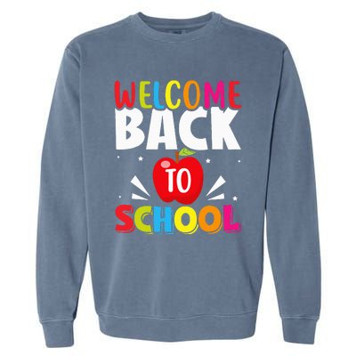 Welcome Back To School Retro First Day Of School Teacher Garment-Dyed Sweatshirt