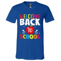 Welcome Back To School Retro First Day Of School Teacher V-Neck T-Shirt