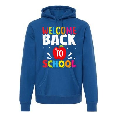 Welcome Back To School Retro First Day Of School Teacher Premium Hoodie