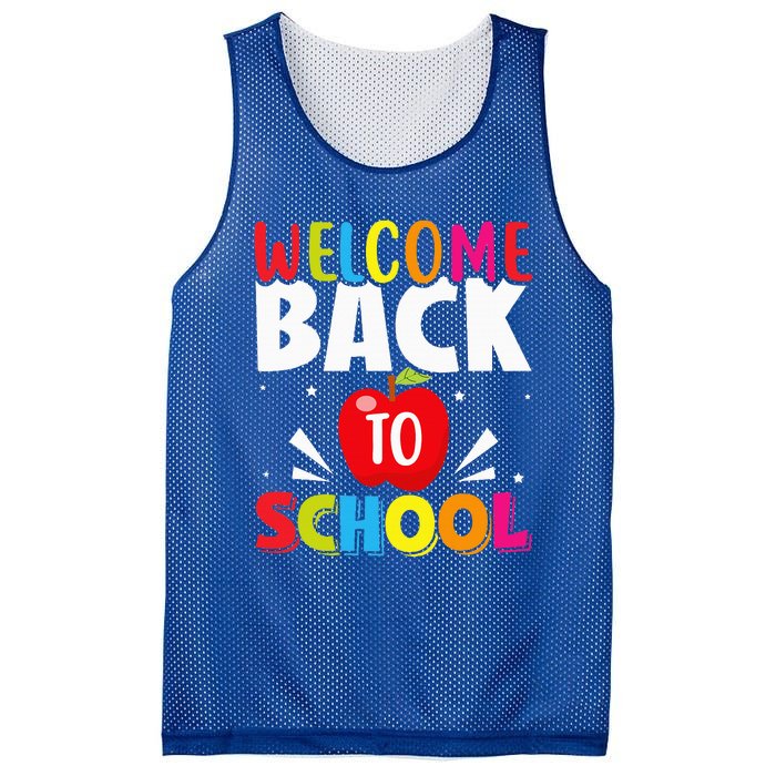 Welcome Back To School Retro First Day Of School Teacher Mesh Reversible Basketball Jersey Tank