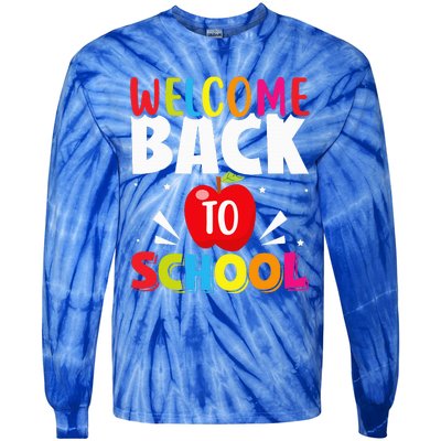 Welcome Back To School Retro First Day Of School Teacher Tie-Dye Long Sleeve Shirt