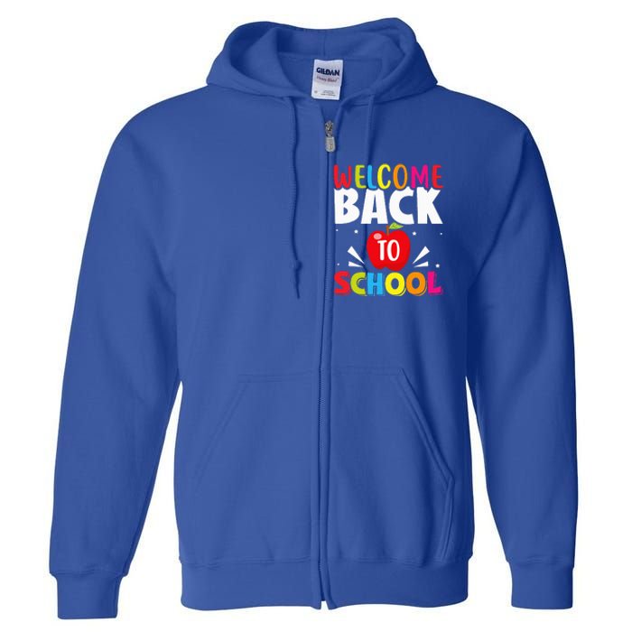 Welcome Back To School Retro First Day Of School Teacher Full Zip Hoodie