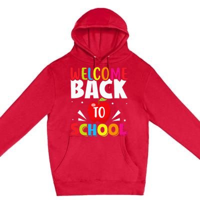 Welcome Back To School Retro First Day Of School Teacher Premium Pullover Hoodie