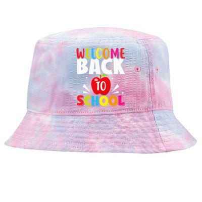 Welcome Back To School Retro First Day Of School Teacher Tie-Dyed Bucket Hat