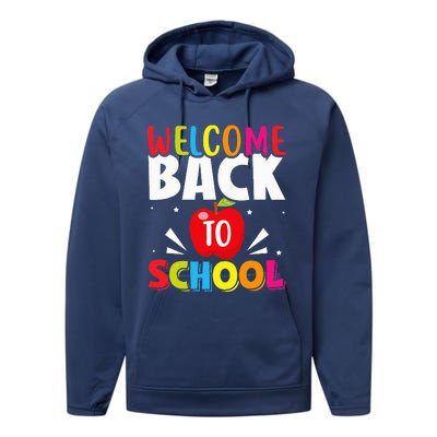 Welcome Back To School Retro First Day Of School Teacher Performance Fleece Hoodie