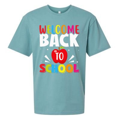 Welcome Back To School Retro First Day Of School Teacher Sueded Cloud Jersey T-Shirt