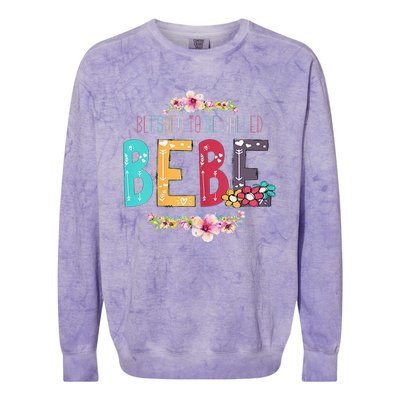 Womens Blessed To Be Called Bebe Bebe To Be Mothers Day Colorblast Crewneck Sweatshirt