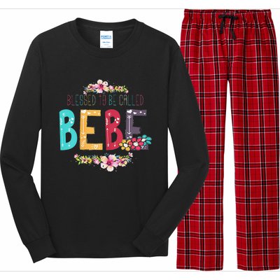 Womens Blessed To Be Called Bebe Bebe To Be Mothers Day Long Sleeve Pajama Set