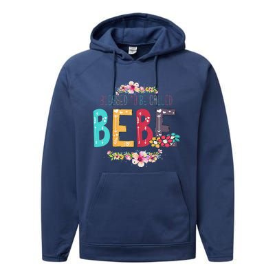 Womens Blessed To Be Called Bebe Bebe To Be Mothers Day Performance Fleece Hoodie