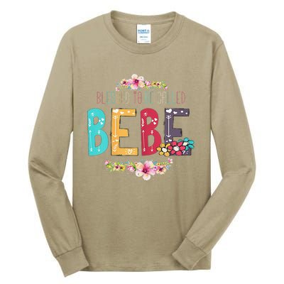 Womens Blessed To Be Called Bebe Bebe To Be Mothers Day Tall Long Sleeve T-Shirt