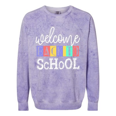 Welcome Back To School First Day of School Teachers Gifts Colorblast Crewneck Sweatshirt