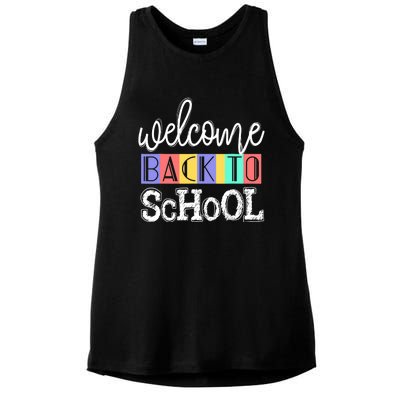 Welcome Back To School First Day of School Teachers Gifts Ladies PosiCharge Tri-Blend Wicking Tank