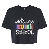 Welcome Back To School First Day of School Teachers Gifts Bella+Canvas Jersey Crop Tee