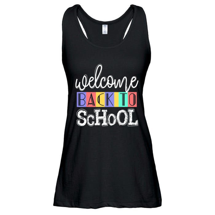 Welcome Back To School First Day of School Teachers Gifts Ladies Essential Flowy Tank