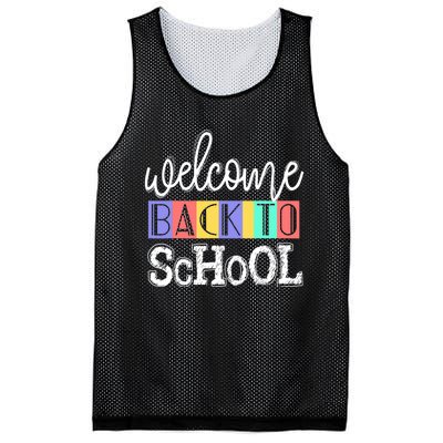 Welcome Back To School First Day of School Teachers Gifts Mesh Reversible Basketball Jersey Tank