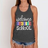 Welcome Back To School First Day of School Teachers Gifts Women's Knotted Racerback Tank