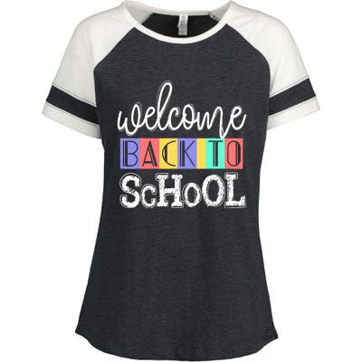 Welcome Back To School First Day of School Teachers Gifts Enza Ladies Jersey Colorblock Tee