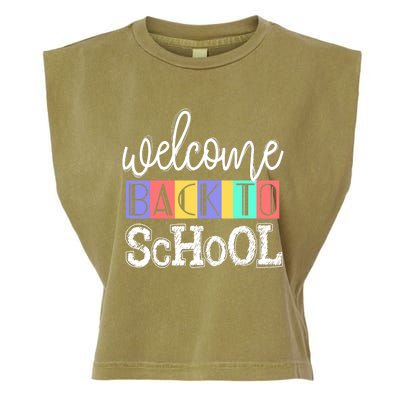 Welcome Back To School First Day of School Teachers Gifts Garment-Dyed Women's Muscle Tee