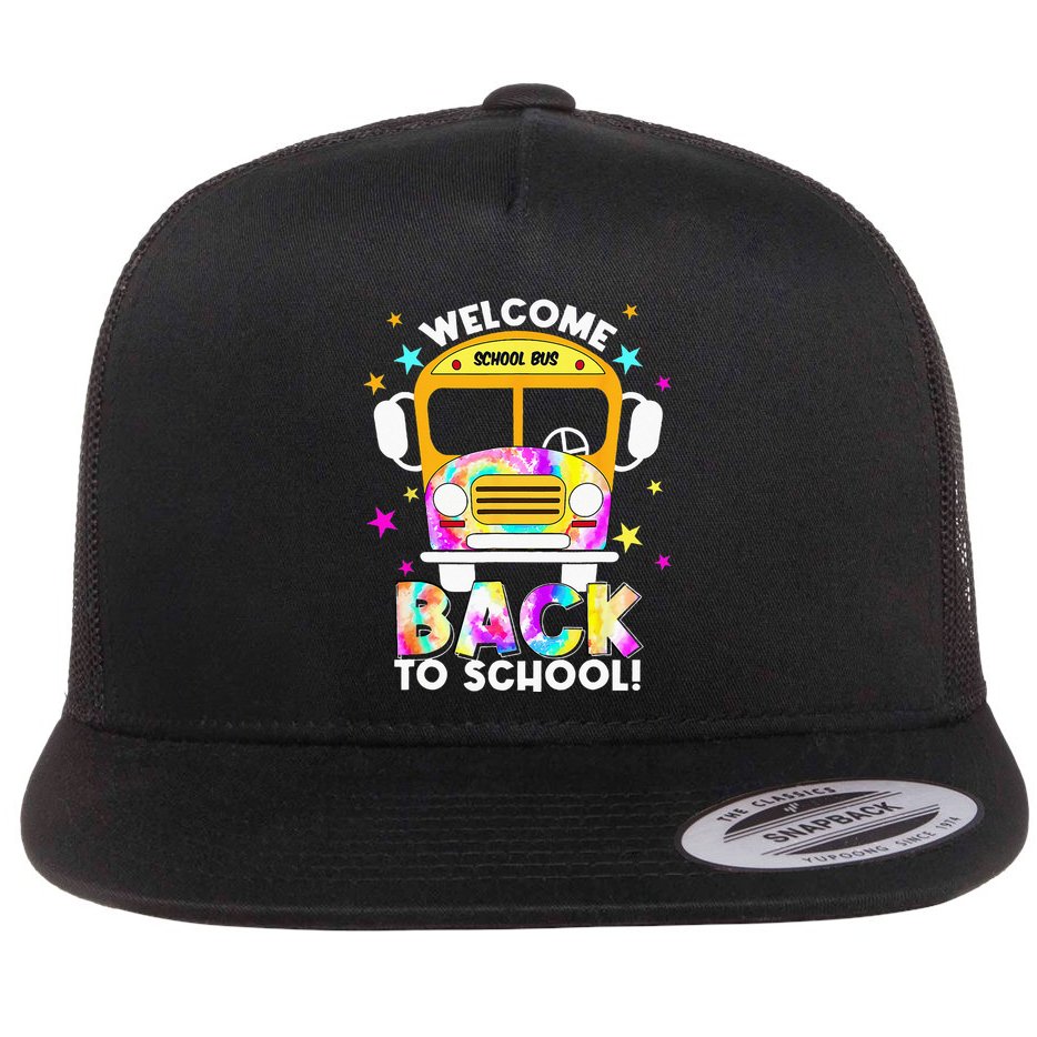 Welcome Back To School For Bus Drivers Transportation Dept Flat Bill Trucker Hat