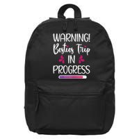 Wo Besties Trip In Progress Best Friend Vacation Travel Girls 16 in Basic Backpack