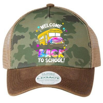 Welcome Back To School Funny School Bus Driver Legacy Tie Dye Trucker Hat