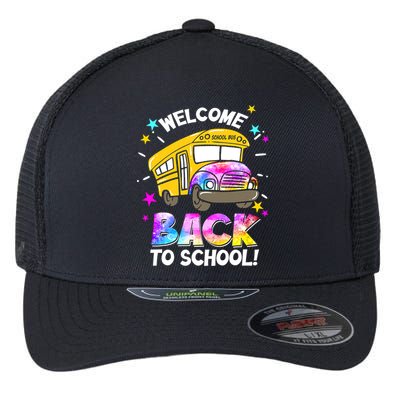 Welcome Back To School Funny School Bus Driver Flexfit Unipanel Trucker Cap