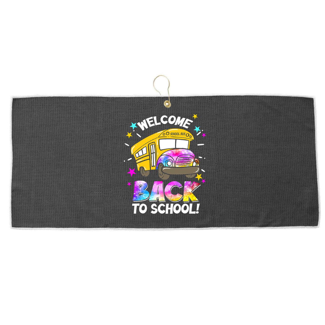 Welcome Back To School Funny School Bus Driver Large Microfiber Waffle Golf Towel