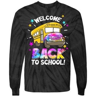 Welcome Back To School Funny School Bus Driver Tie-Dye Long Sleeve Shirt
