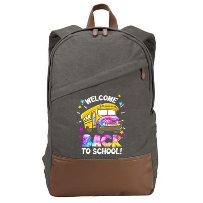 Welcome Back To School Funny School Bus Driver Cotton Canvas Backpack